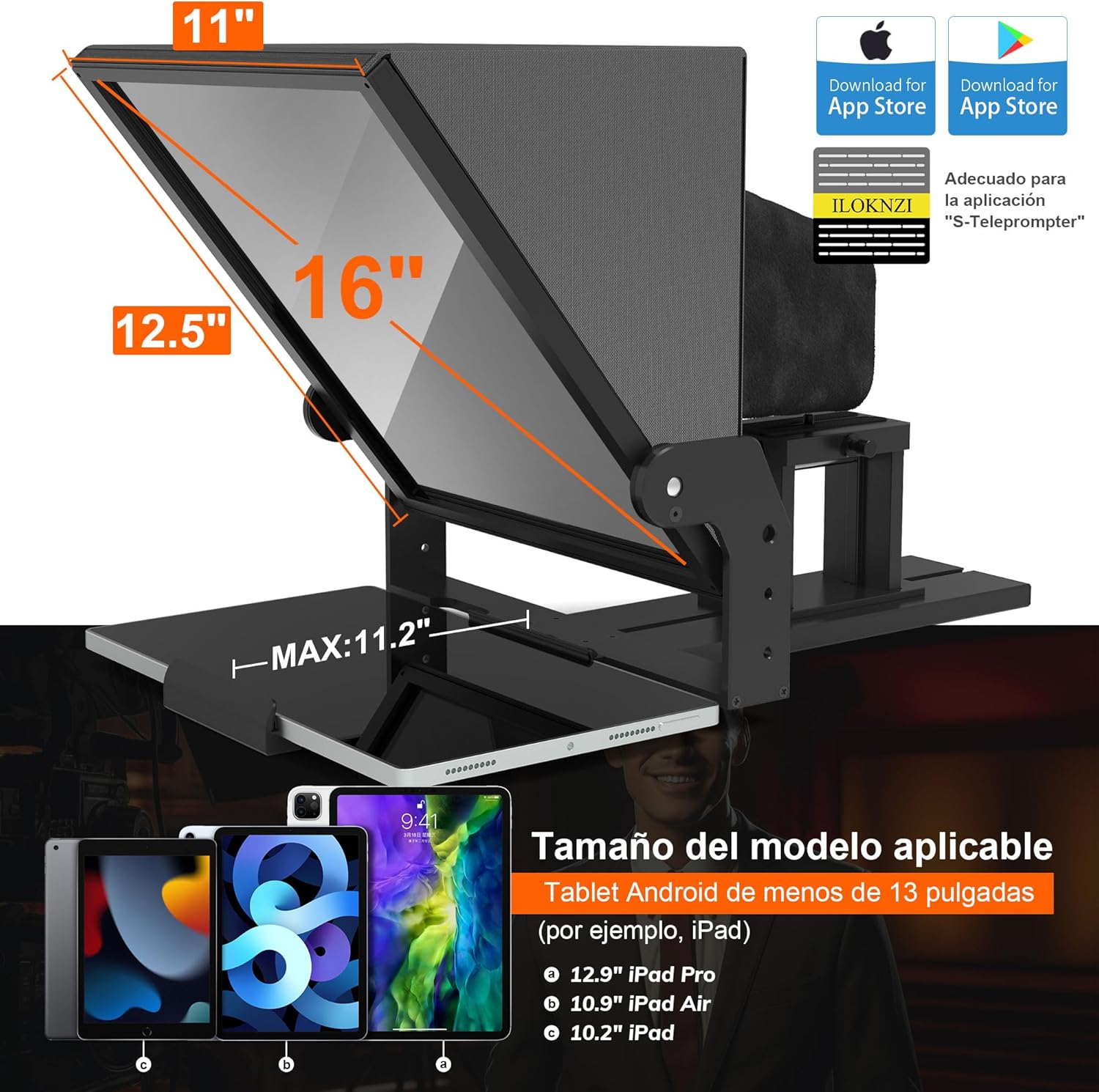 Teleprompter Iloknzi 16"