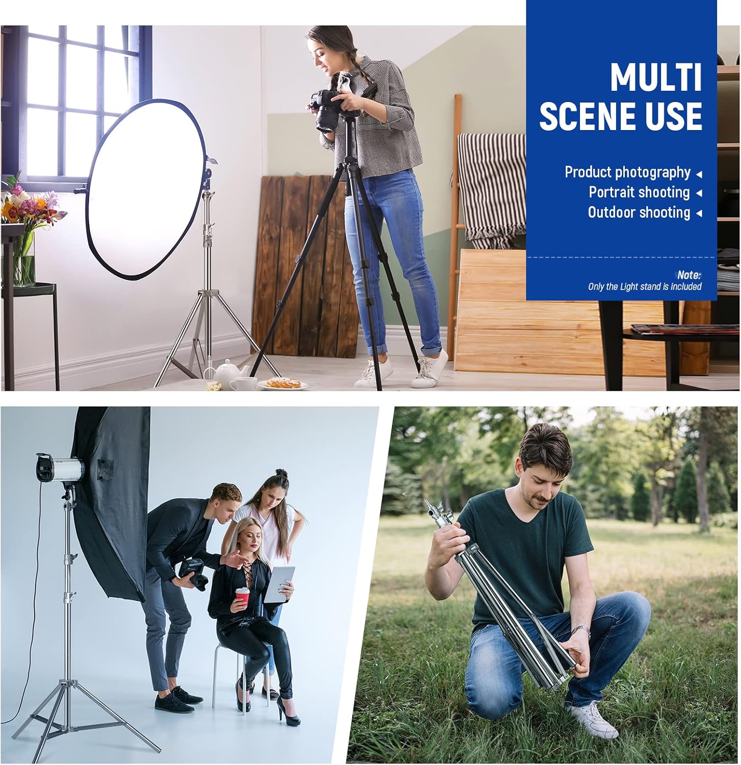 Pedestal para Lámpara Neewer de 2.60 mts Plateado