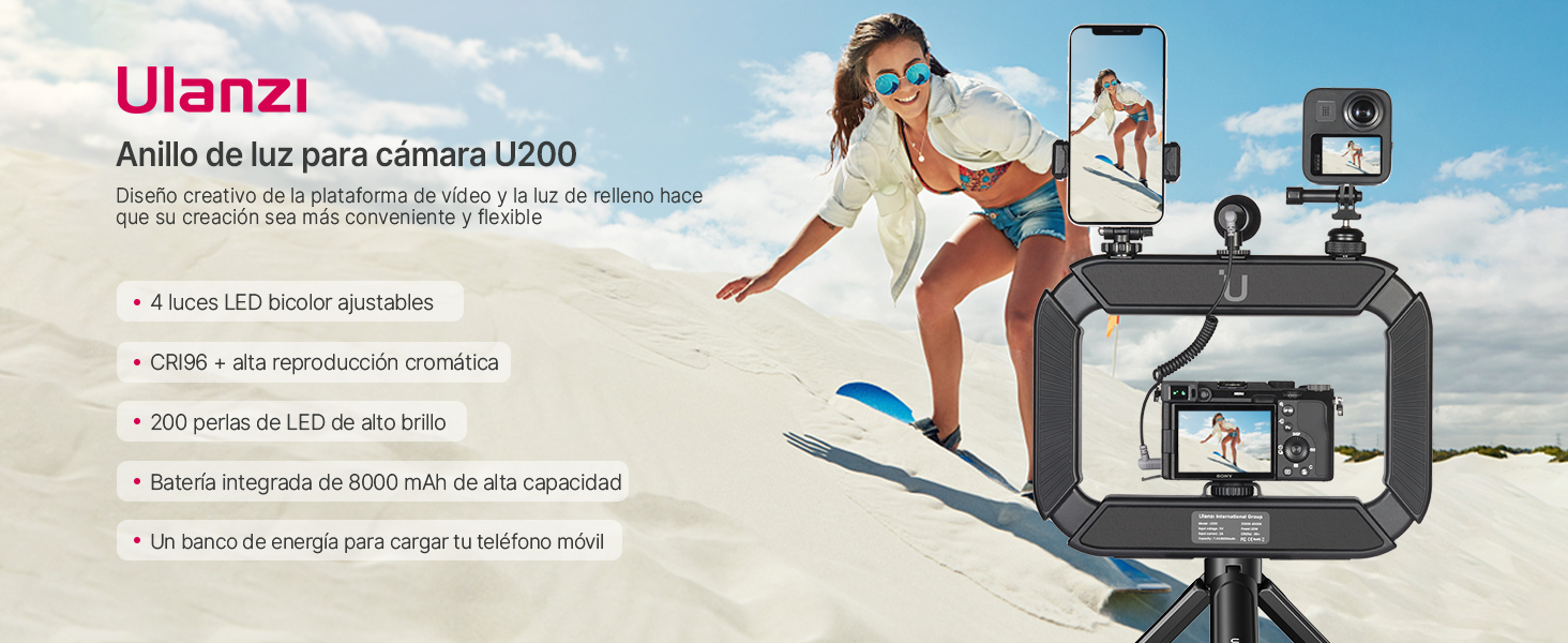 Kit Videorig con lámpara Ulanzi U200