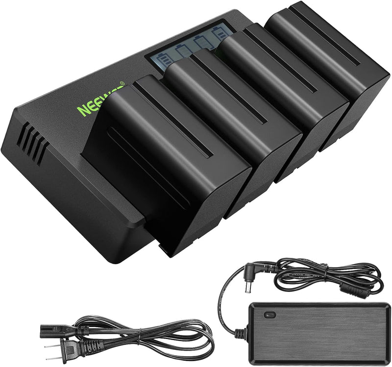 Kit de Cargador Cuadrúple y 4 baterías NP-F970 Neewer