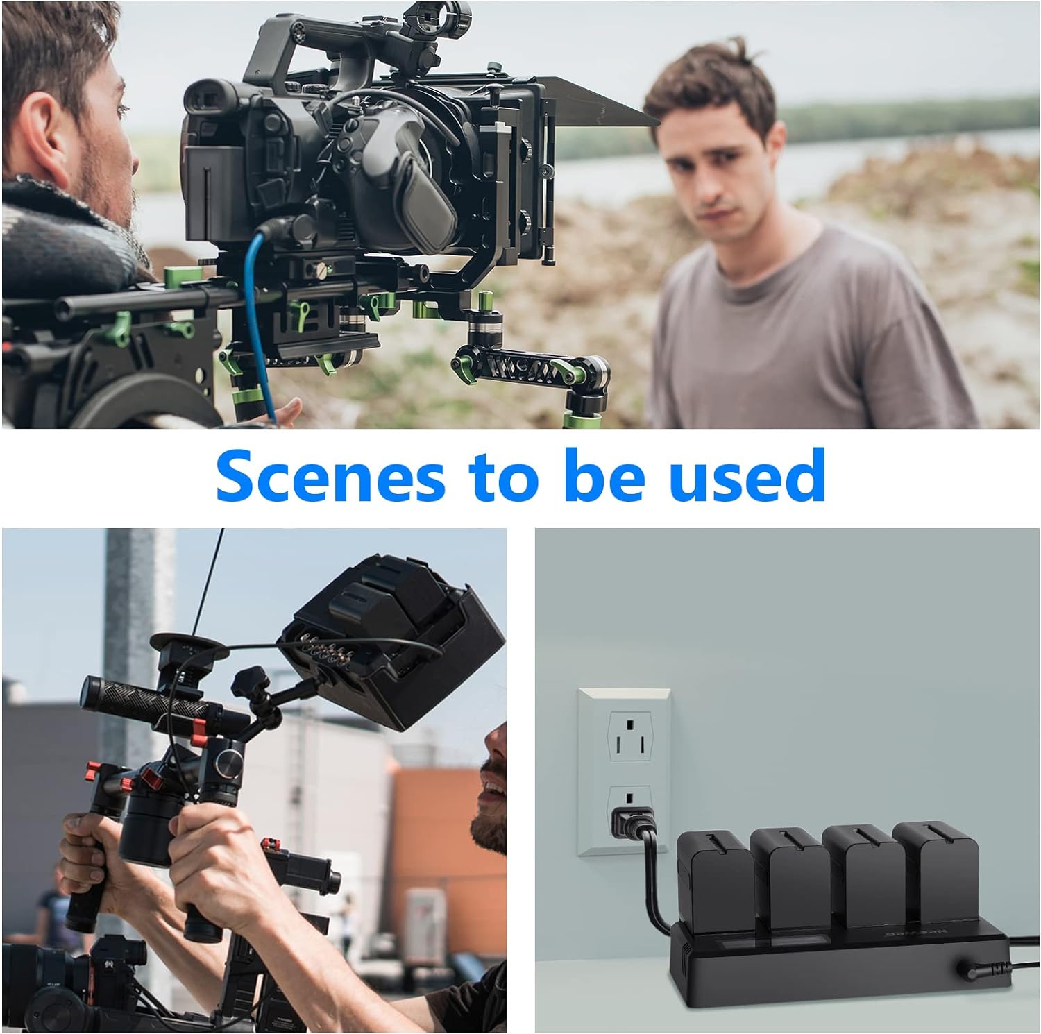 Kit de Cargador Cuadrúple y 4 baterías NP-F970 Neewer