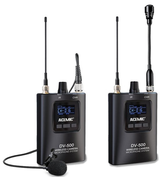Kit Dual Lavalier Inalámbrico Acemic DV-500