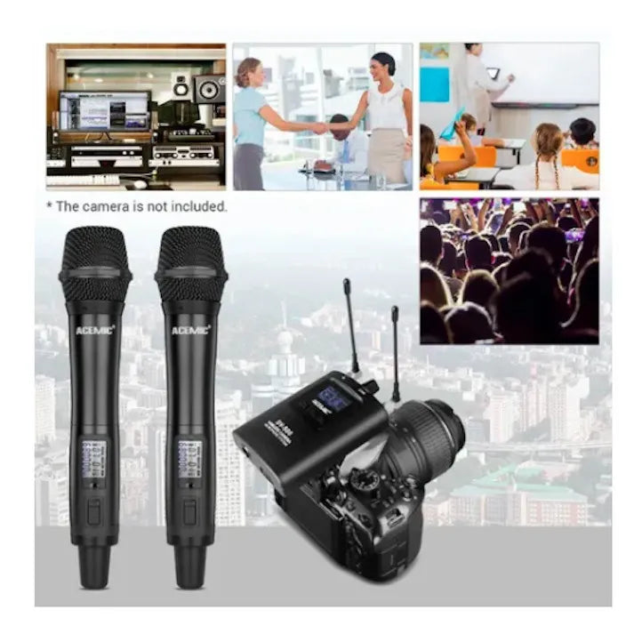 Kit 2 Micros Mano Inalámbricos Acemic DV-500 H+H