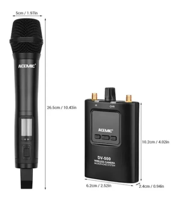 Kit 2 Micros Mano Inalámbricos Acemic DV-500 H+H