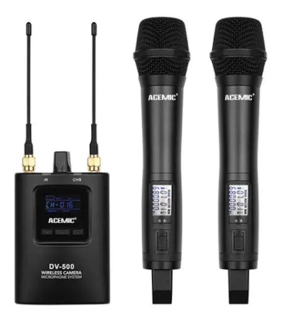 Kit 2 Micros Mano Inalámbricos Acemic DV-500 H+H
