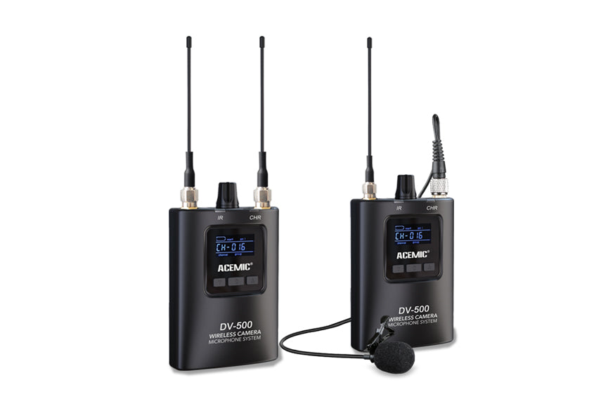Kit Micrófonos Combo Inalámbrico Acemic DV-500 H+L (1 Lavalier y 1 mano)