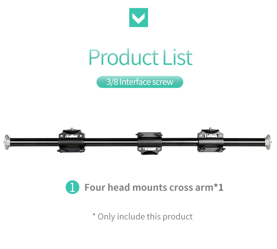 Barra Transversal con 4 Cabezas para Tripié