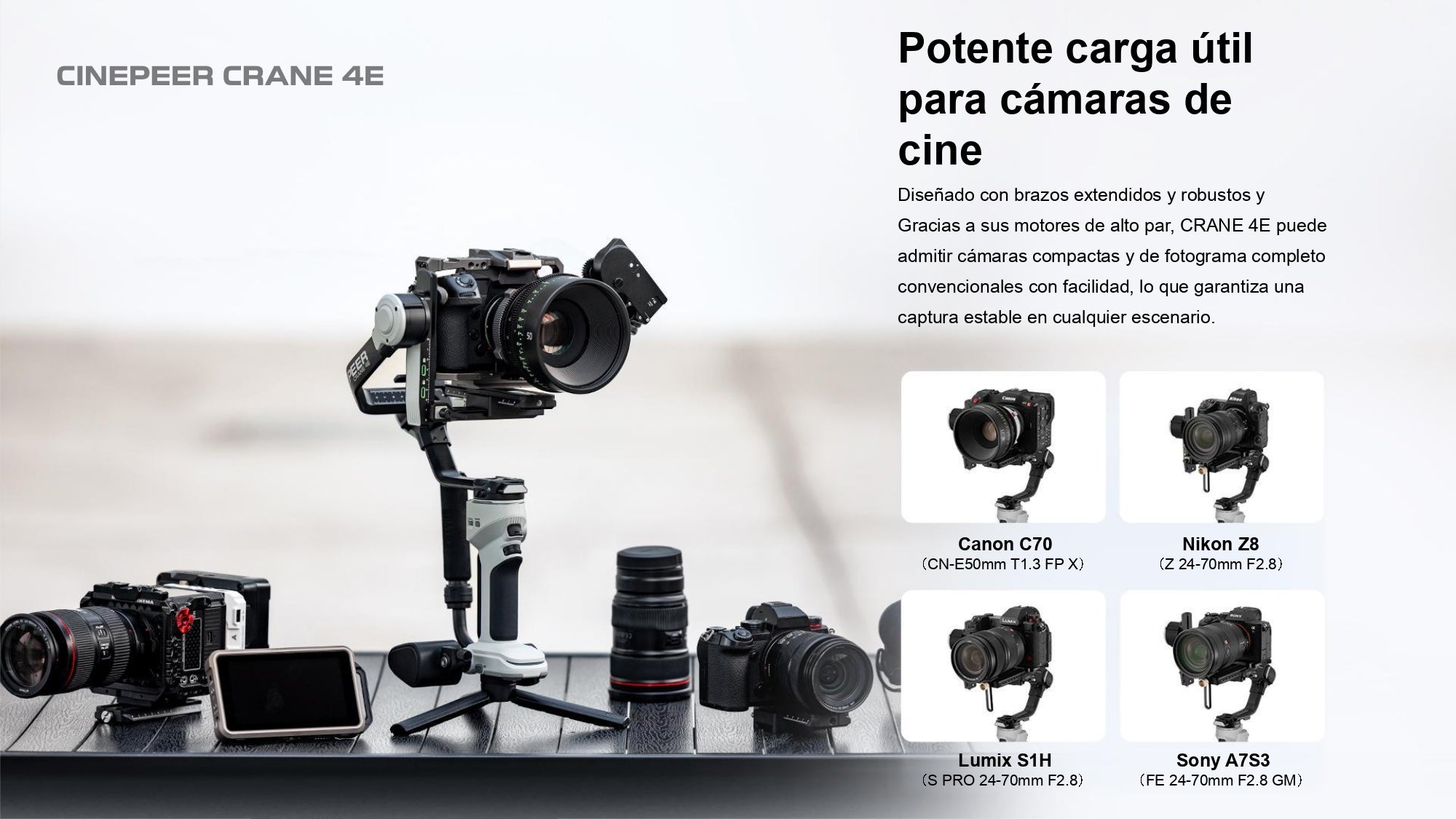 Estabilizador Zhiyun Cinepeer Crane 4E