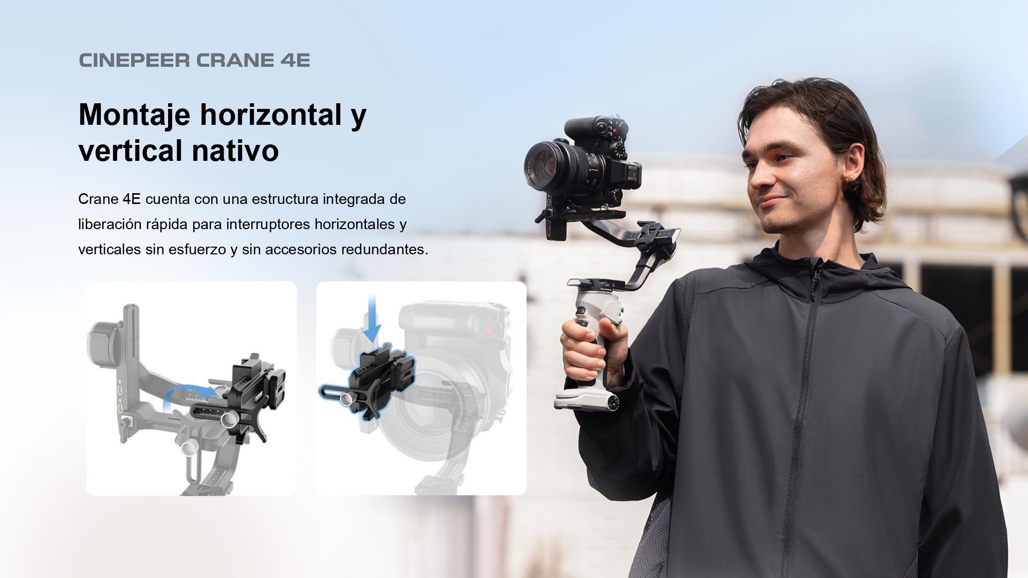Estabilizador Zhiyun Cinepeer Crane 4E