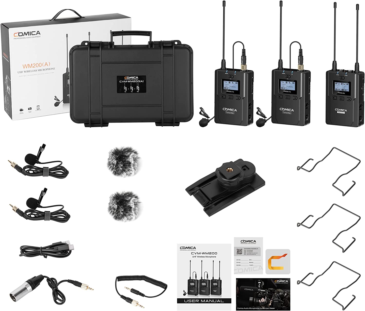 Kit Dual Lavalier inalámbrico Comica CVM-WM200(A)