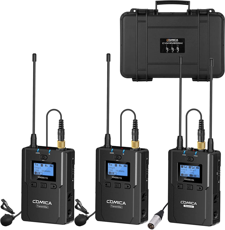 Kit Dual Lavalier inalámbrico Comica CVM-WM200(A)