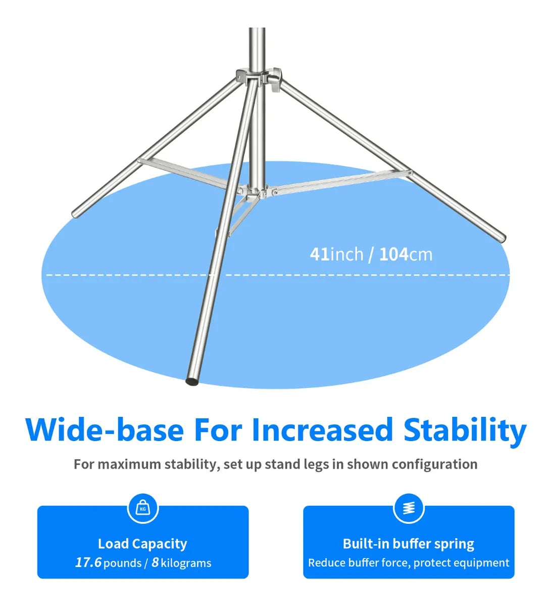Pedestal para lámpara Neewer 3 mts plateado Heavy Duty