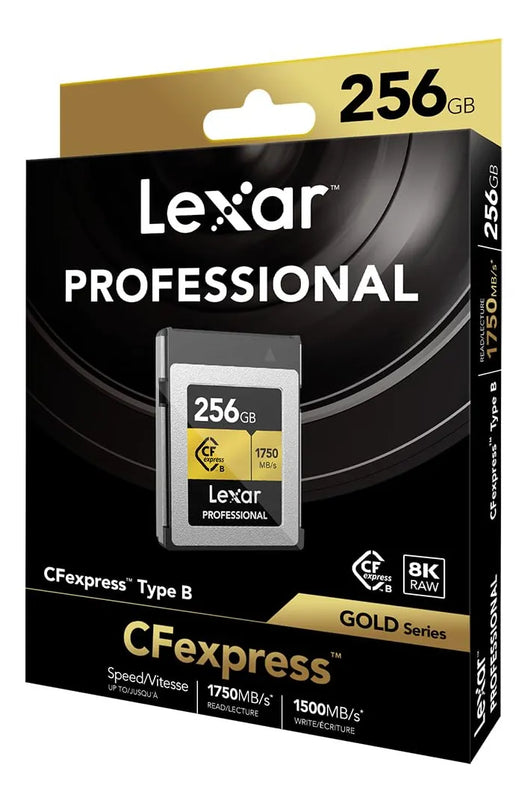Tarjeta Cfexpress Typo B Lexar Profesional Serie Oro de 256GB 1750MBs
