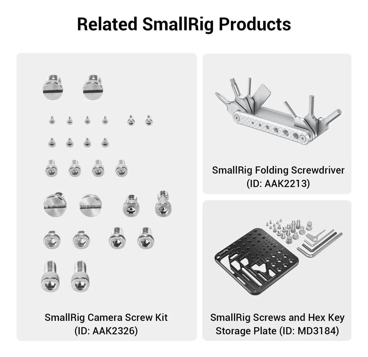 Kit SmallRig de Tornillos Hexagonal 12pcs 1/4 (1713)