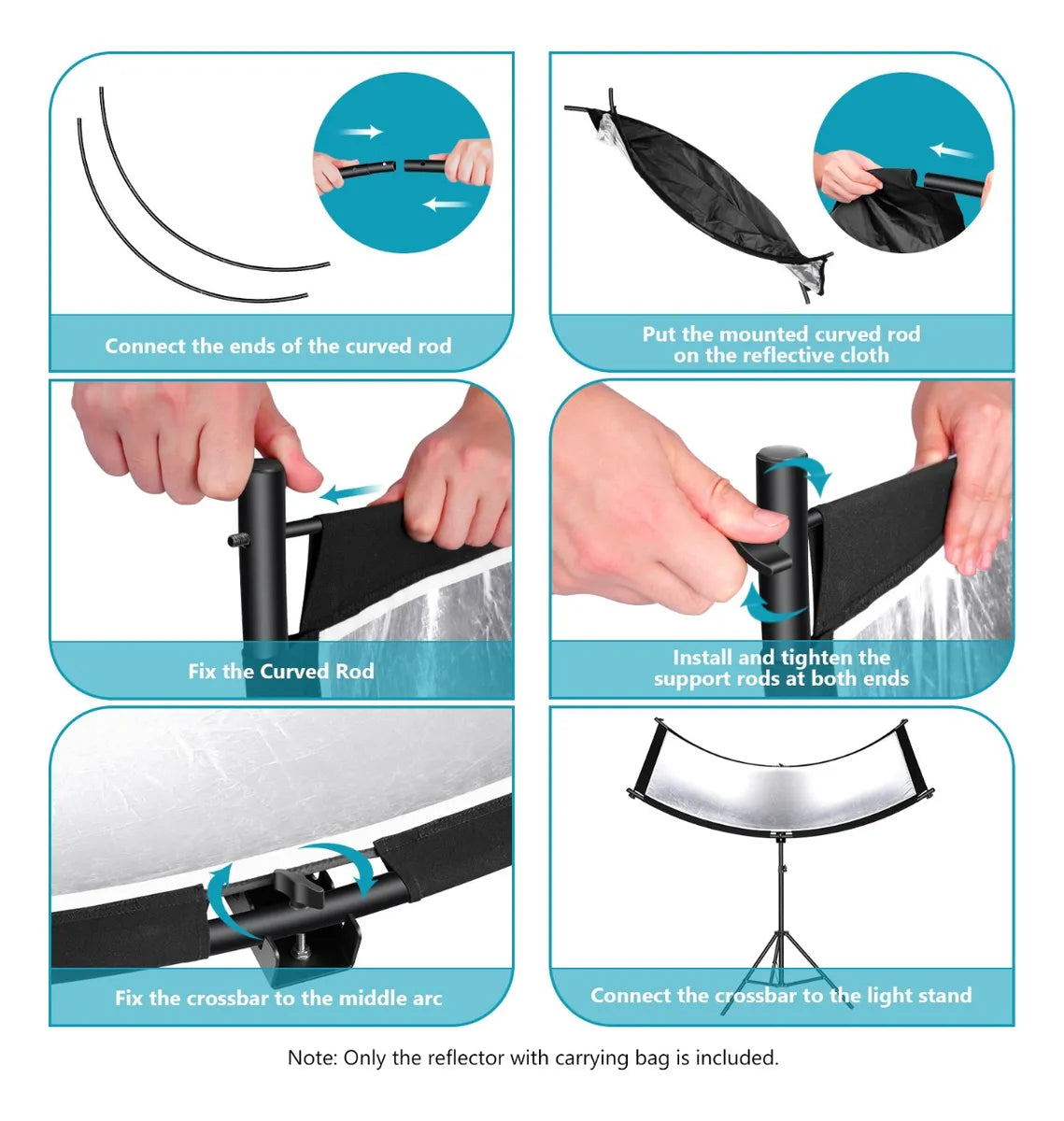 Reflector Tipo U Curvado Neewer 167x61 cms (Negro/Blanco/Oro/Plata)