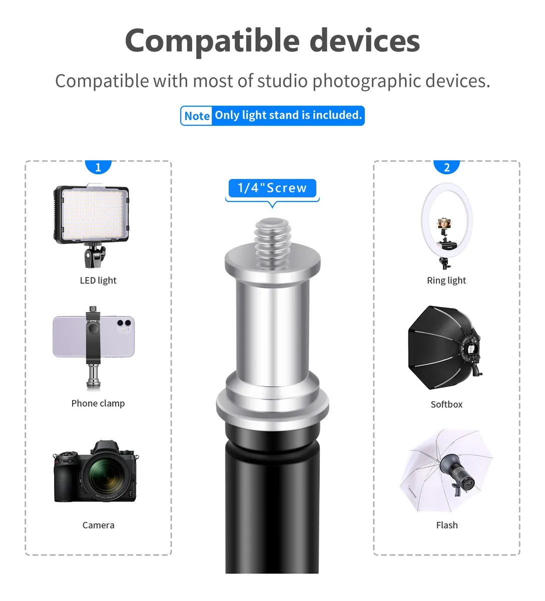 Pedestal para Lámpara Neewer de 2.20mts Negro