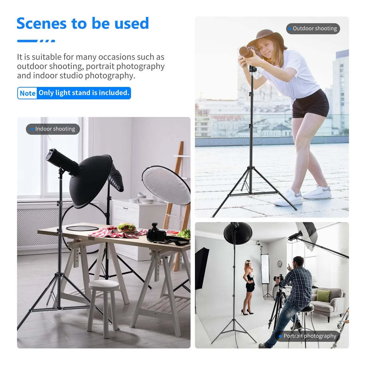 Pedestal para Lámpara Neewer de 2.20mts Negro