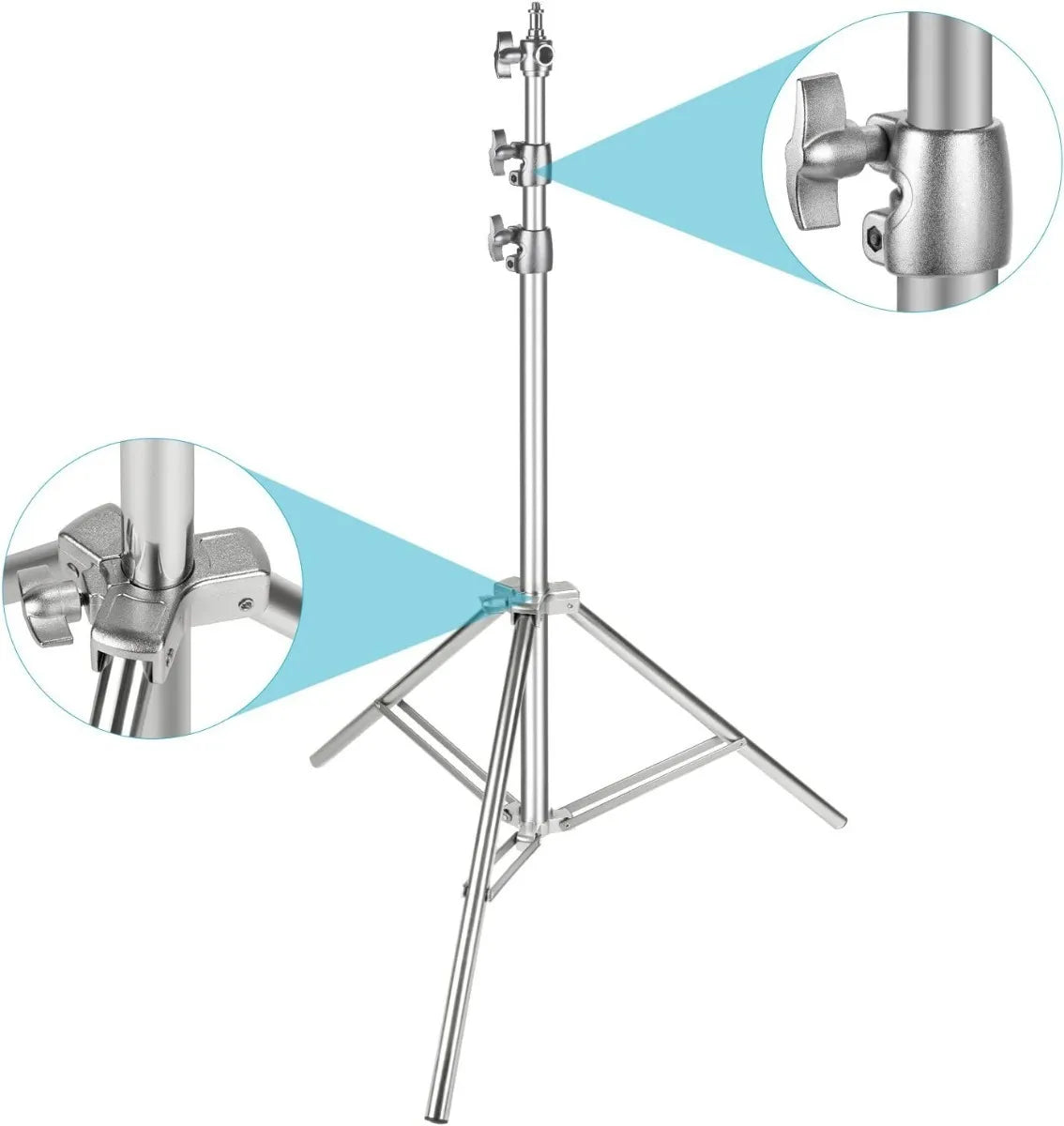 Pedestal para Lámpara Neewer de 2.20mts Plateado