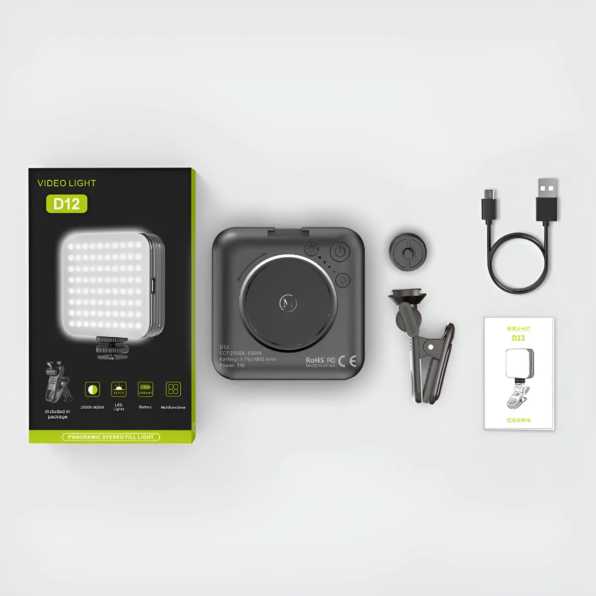 Lámpara Led Recargable RGB D12S