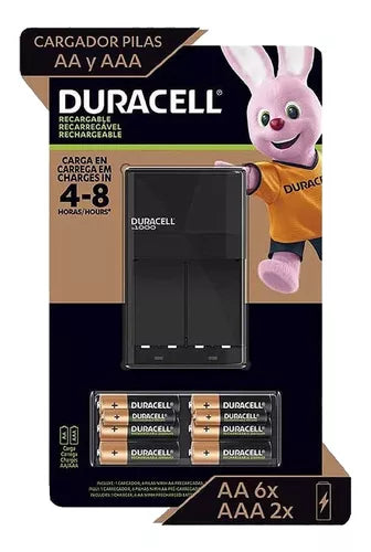 Kit Baterías Duracell Recargables 6 (AA) y 2 (AAA) + Cargador