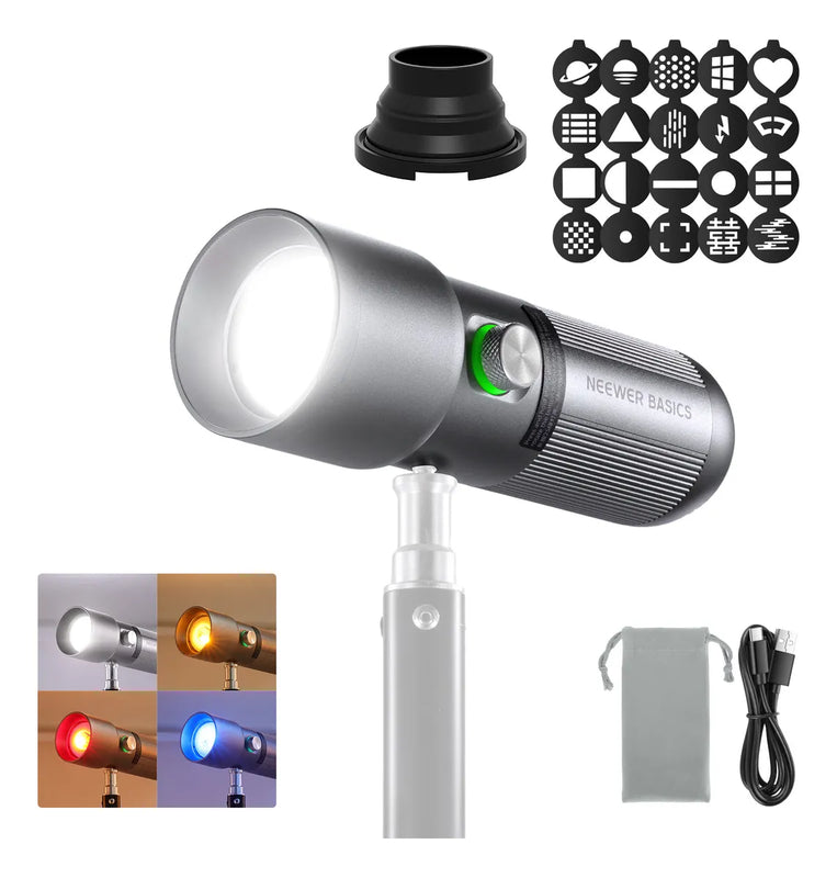 Linterna Recargable Neewer RGB con snoot