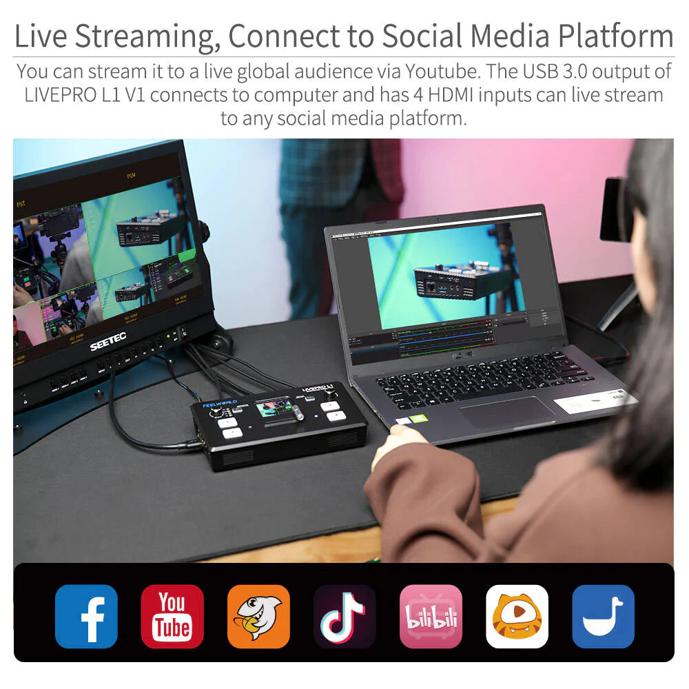 Switcher para Streaming FeelWorld LIVEPRO L1 V1