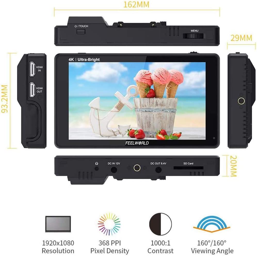 Monitor FeelWorld LUT6 6" 2600 cd/m2 4K Touchscreen