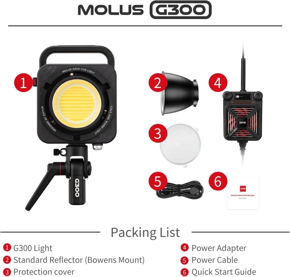 Lámpara Zhiyun Molus G300 COB Ligth