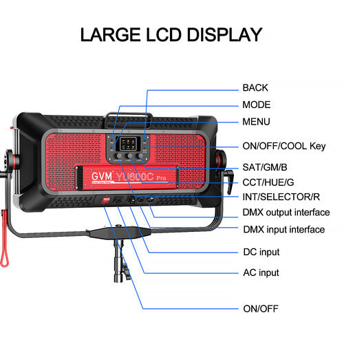 Lámpara GVM PRO YU600C RGB&Bicolor Studio Softlight Panel