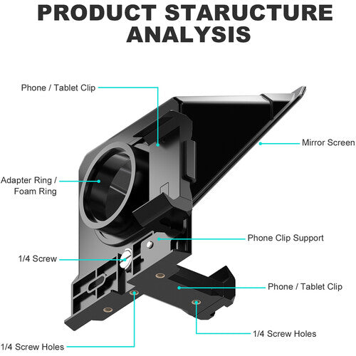 Teleprompter GVM TQ-S para teléfonos inteligentes
