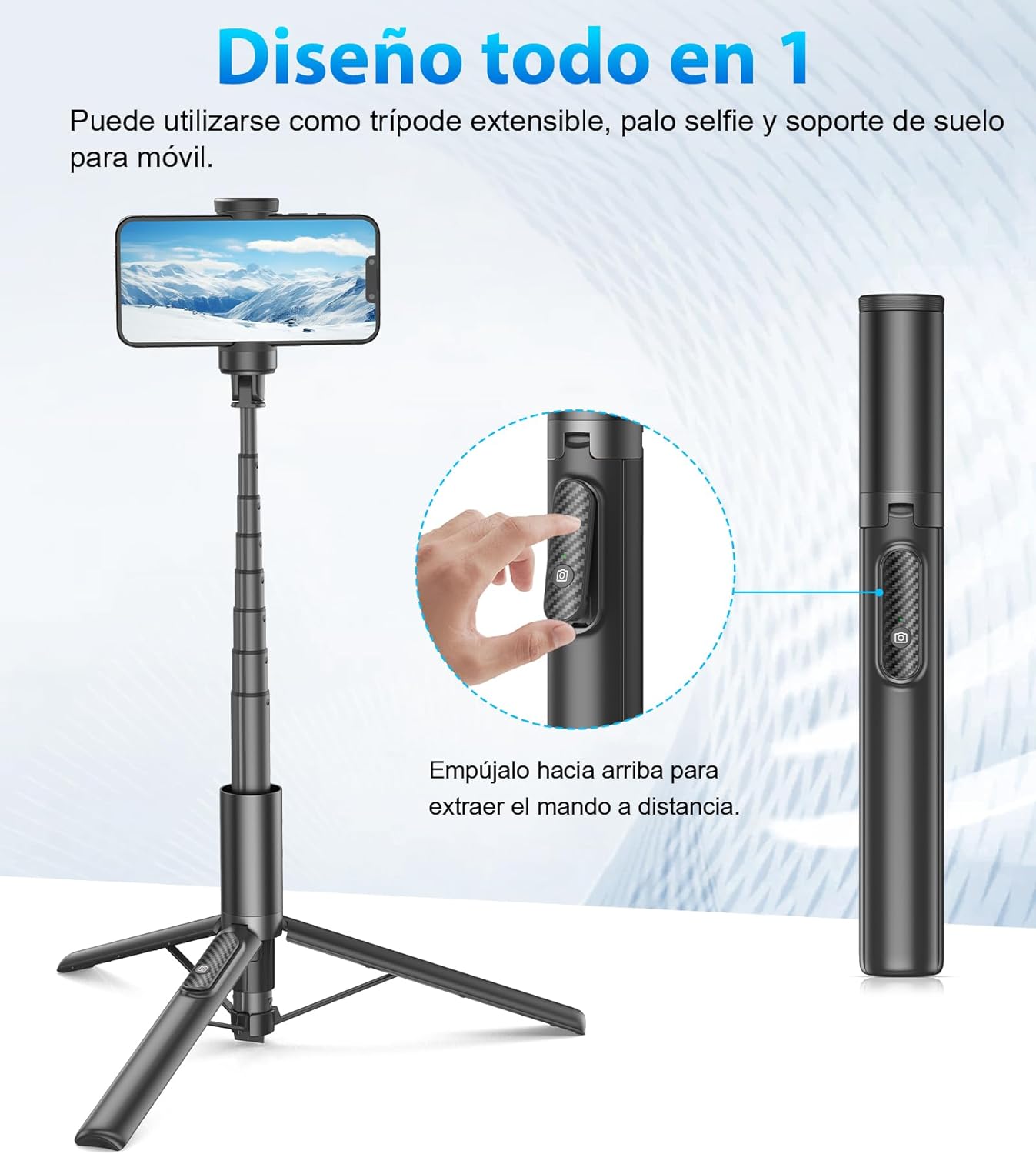 Minitripié y Selfie Stick Gahenwo 153 cms