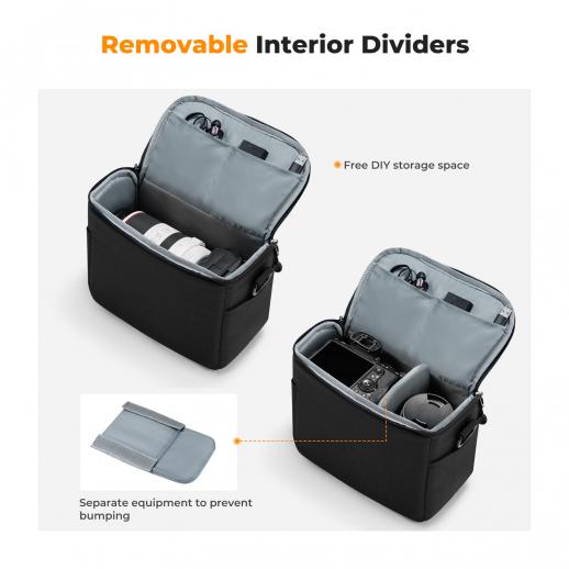 Bolso de hombro K&F Concept Sling Bag 5L Negro