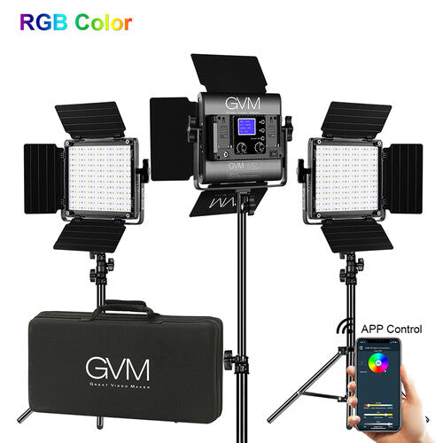 Kit de 3 Lámparas GVM 800D RGB Studio