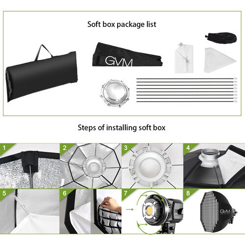 Kit GVM Softbox LS-P80S con Lámpara Led y Pedestal