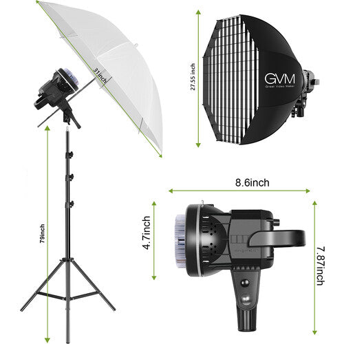 Kit GVM Softbox LS-P80S con Lámpara Led y Pedestal