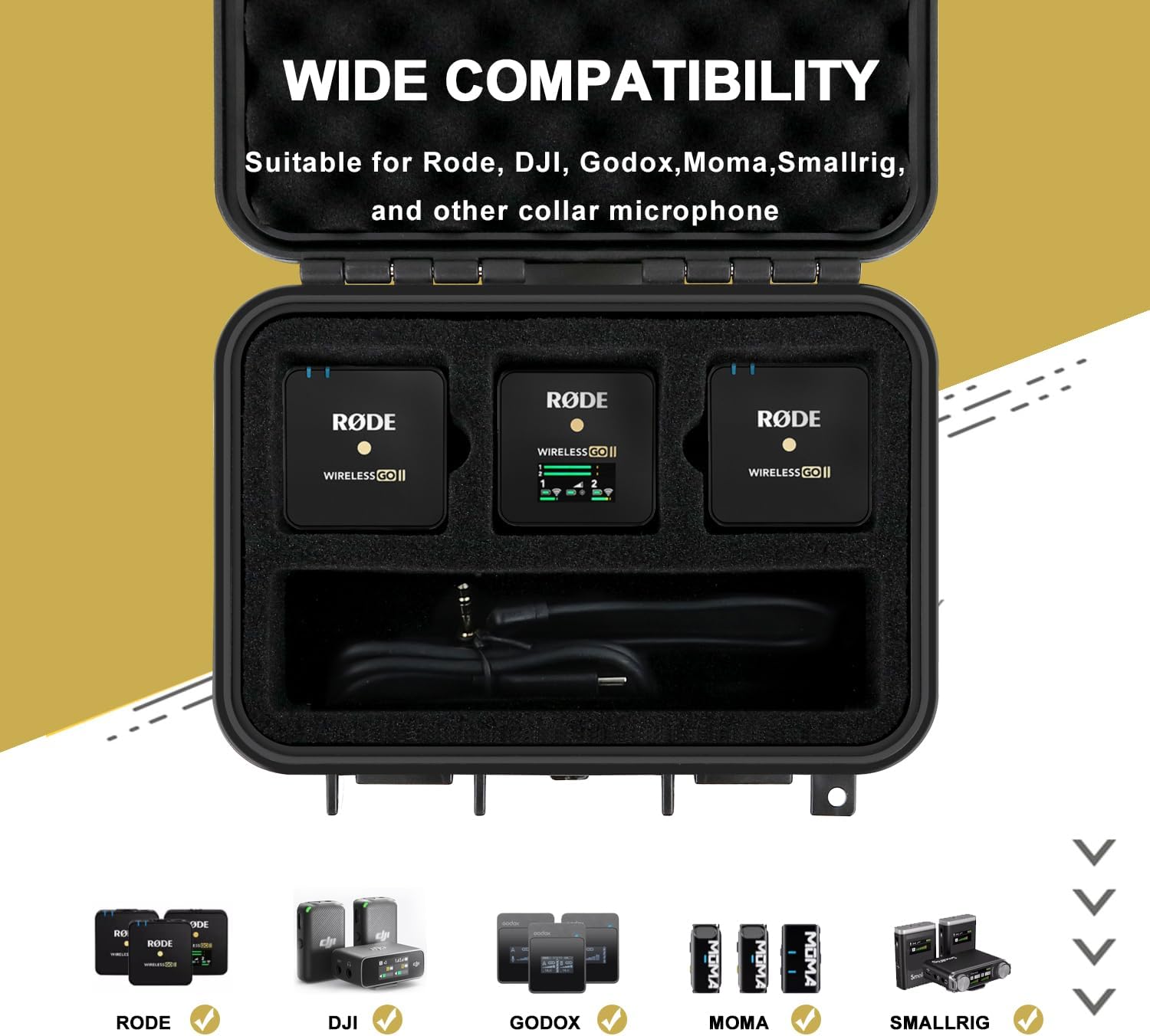 Estuche rígido para micrófonos Liyirui para Wireless Go