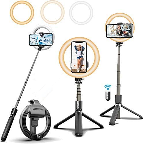 Lámpara de Anillo de 6.5" con Selfie Stick, tripié  y Bluetooth L07