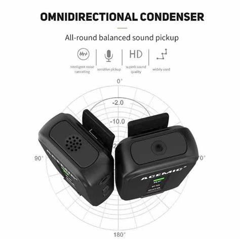 Micrófono Lavalier inalámbrico Acemic VLOG100 V1