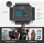 Kit de 2 Lámparas Neewer LED-NL660 LED Bicolor con Pedestales, Estuches y 4 Baterías