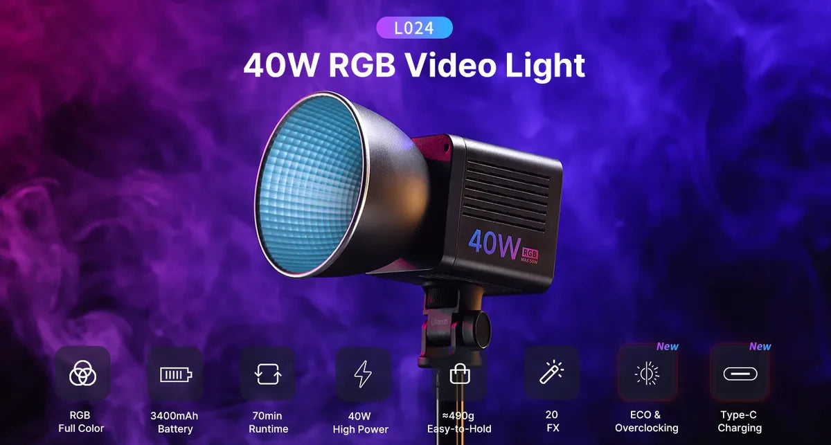 Lámpara Fresnel Portátil Ulanzi L024 RGB 40W