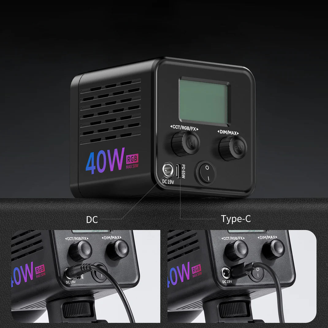 Lámpara Fresnel Portátil Ulanzi L024 RGB 40W