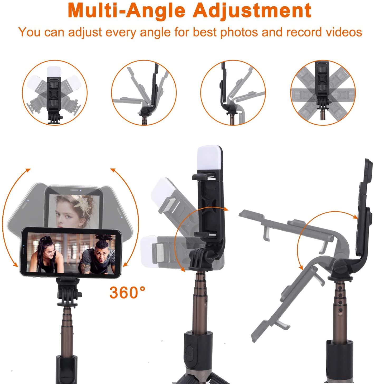 Minitripié y Selfie Stick con lámpara Q03s