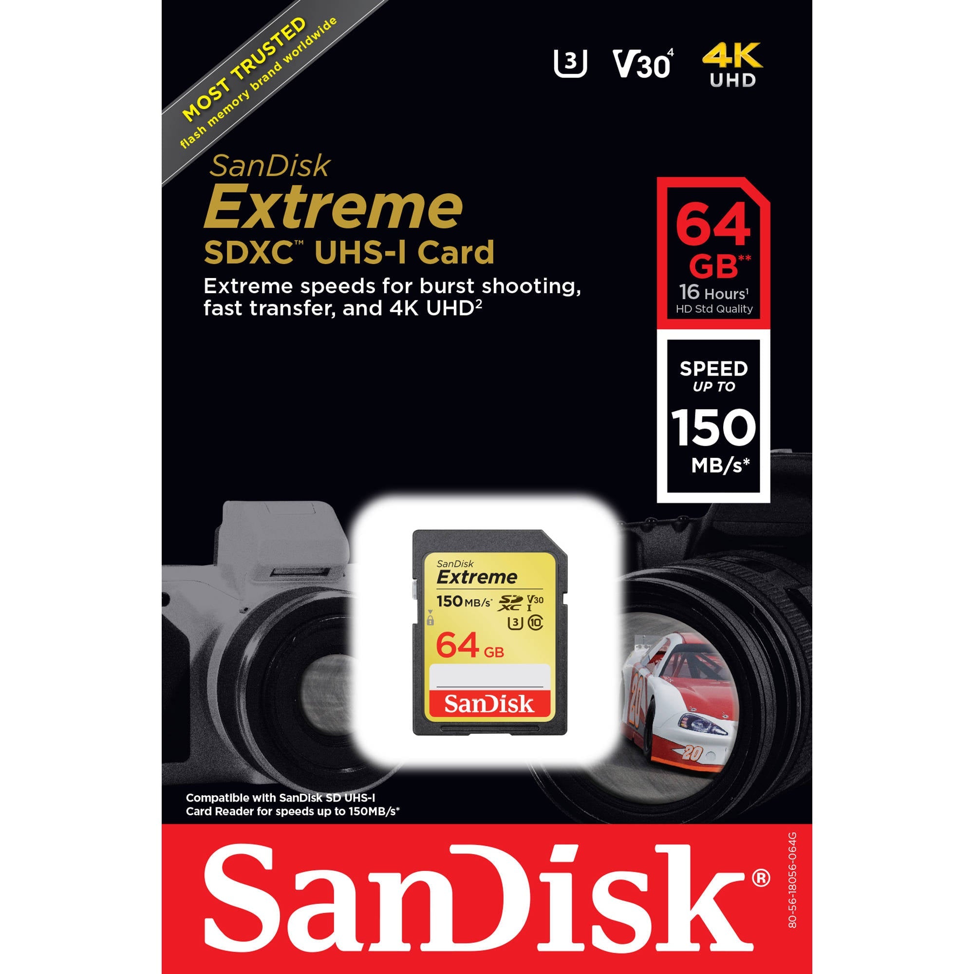 Tarjeta SanDisk Extreme SDXC de 64GB 150MB/s