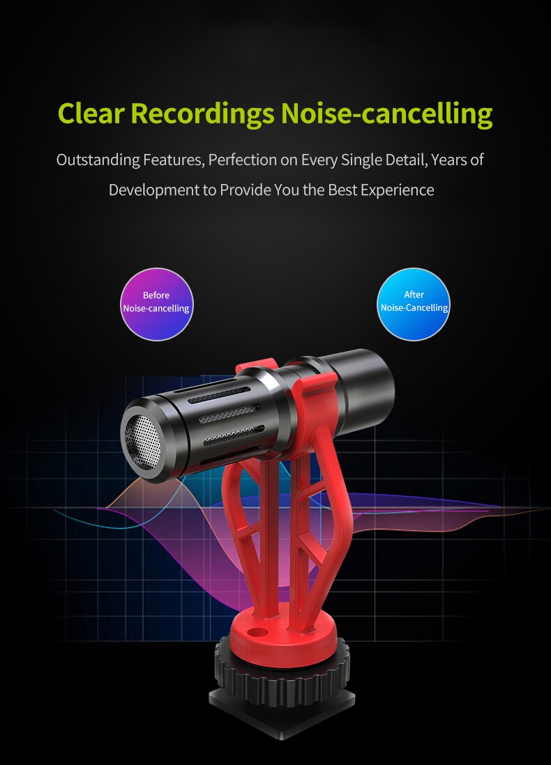 Micrófono Shotgun Acemic Video Mic CAM50 para cámara y Smartphone