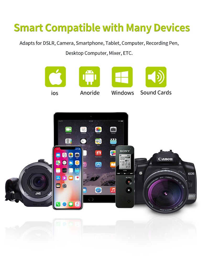 Micrófono Shotgun Acemic Video Mic CAM50 para cámara y Smartphone