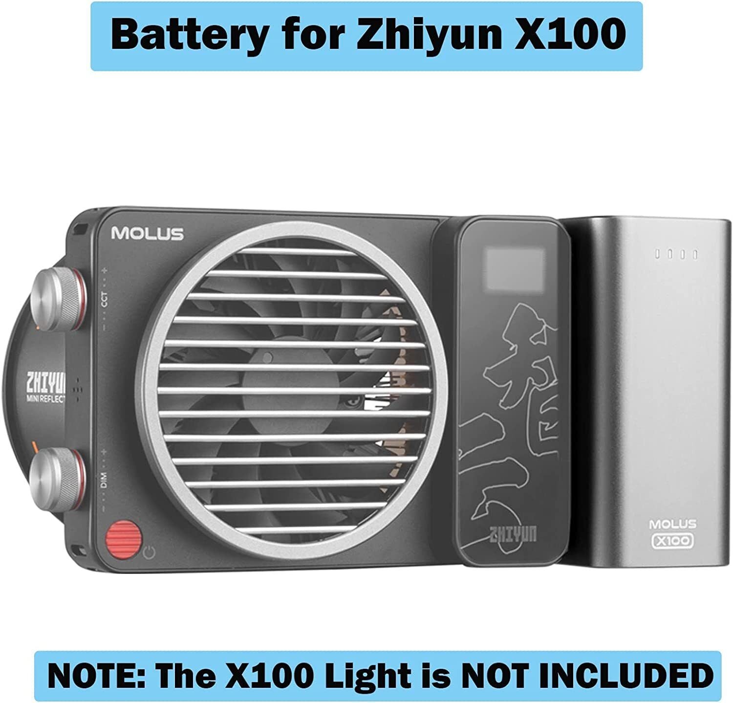 Batería maneral ZHIYUN MOLUS X100 15600mAh para lampara LED MOLUS X100 profesional