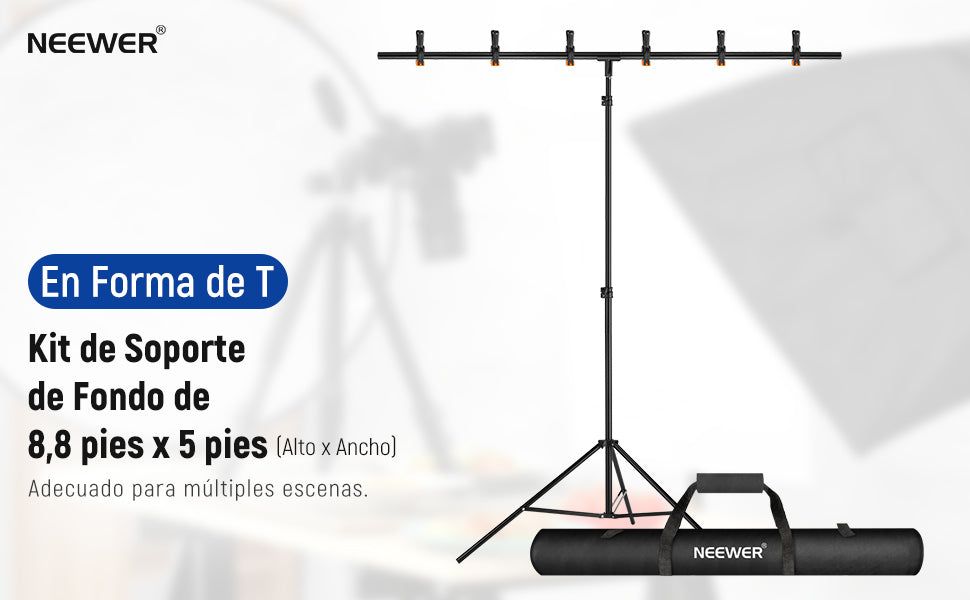 Portafondos Neewer Forma T (2.6 x 1.5 mts)
