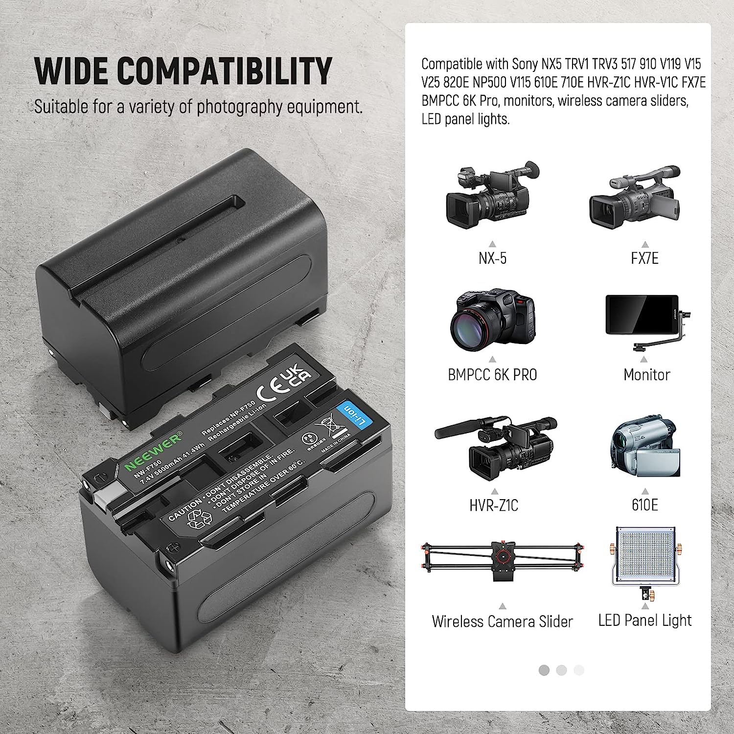 Kit de Cargador Cuadrúple y 4 baterías NP-F770 Neewer