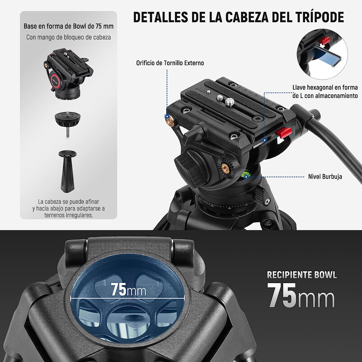 Tripié Neewer Professional TP74 8 Kgs