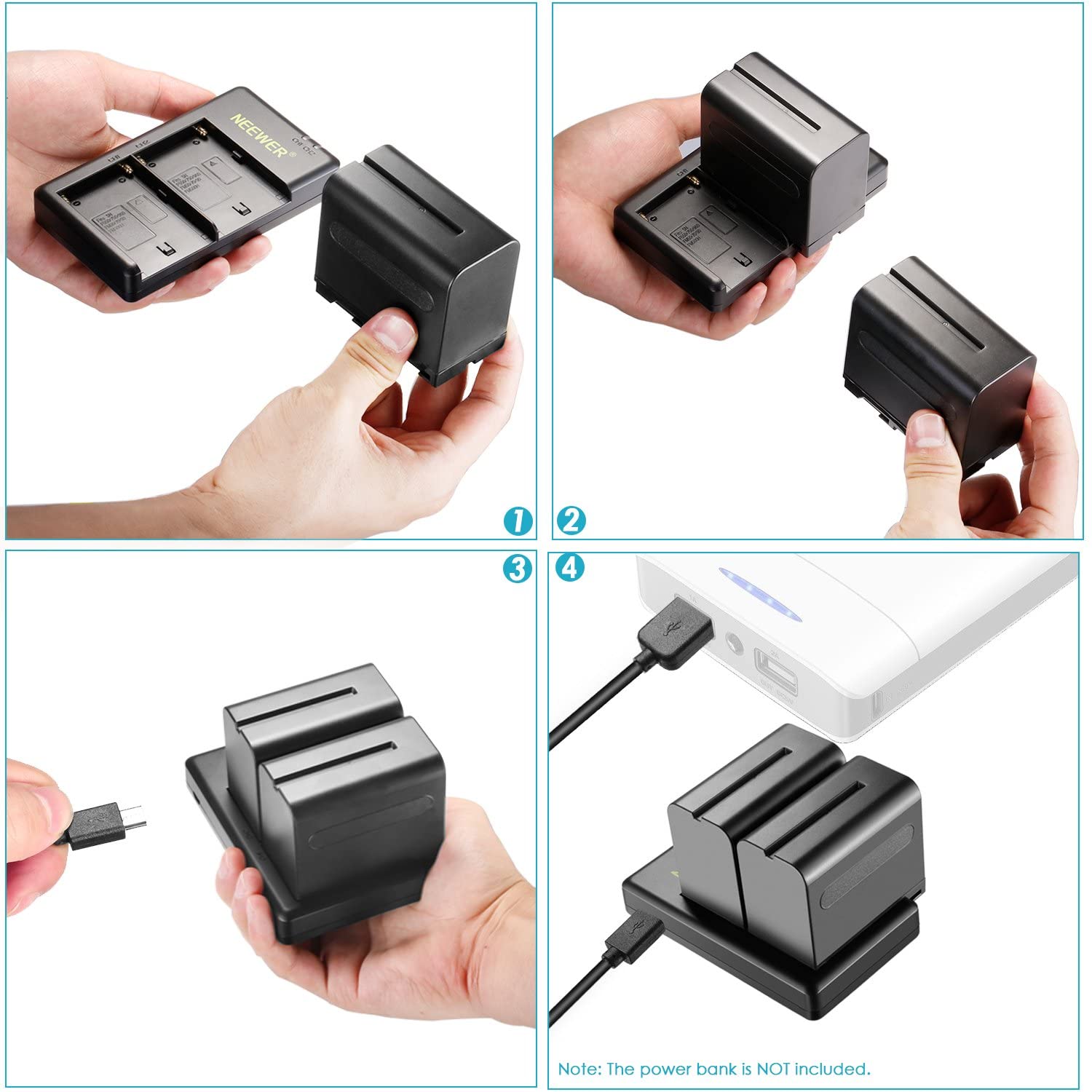 Kit de Cargador Doble y 2 baterías NPF-970 Neewer